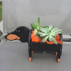 Dachshund Plant Pot Holder Garden Ornaments Decorations Dog