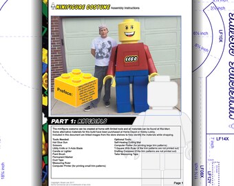 Tutorial: LEGO Adult Costume Minifigure. DIY patterns and instructions PDF. Easily build a highly accurate replica. Instant download
