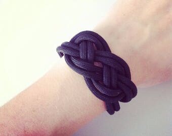 Black and silver sailor knot bracelet