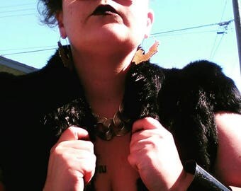 Crop Vintage Black Rabbit Fur Jacket