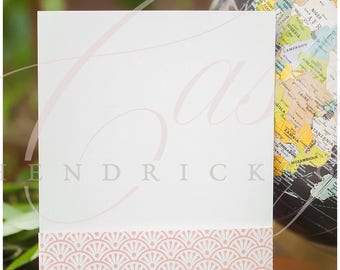 Boho travel themed wedding invitation invite mockup mock stock photo