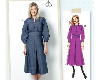 Butterick Sewing Pattern B6482 Misses' Raglan Sleeve Dress with Contrast Topstitching