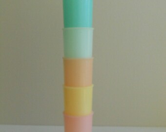 Original Set of 6 Pastel 6 Ounce Tupperware Tumblers