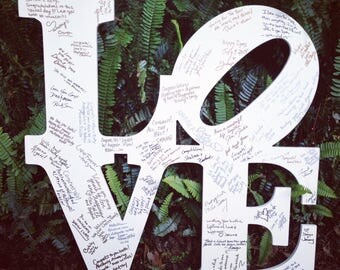 Love Park Wedding Guest Book Sign - Have your guests sign the Love Park cutout, then hang it at home!
