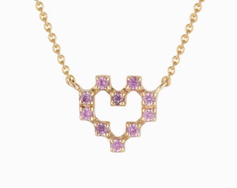 Pixel Heart Necklace of Wisdom