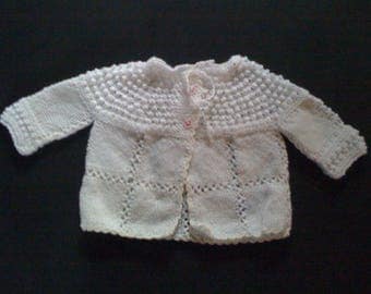 Small 6 month baby Cardigan hand knitted