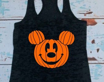 Mickey Mouse - Pumpkin - T-shirt or Tank Top - Men - Women - Mickey's not so scary - Halloween - Party - Disney Halloween - Haunted - Boo
