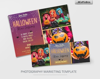 Halloween Mini Session Template, Photography Marketing Board, FB, Facebook timeline, Halloween Minis,Photoshop Template, outdoor sessions