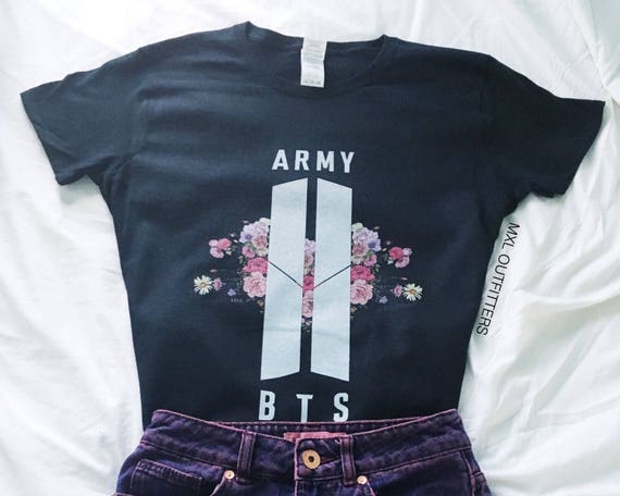 BTS & ARMY floral logo TShirt Design by GABJOON