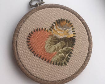 Floral Heart Embroidery Hoop Art, Embroidery Art, Hand Embroidery