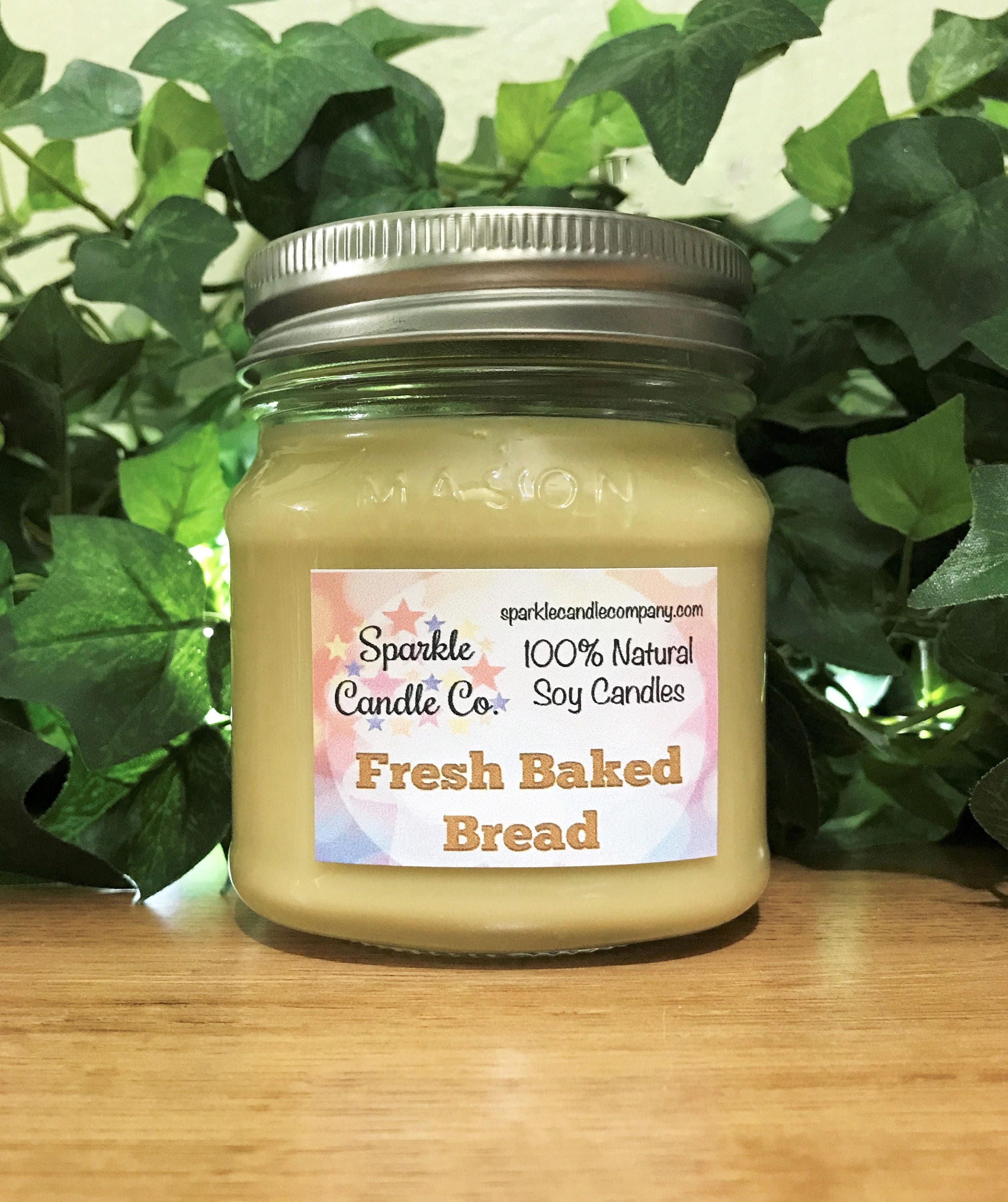 FRESH BAKED BREAD Soy Candle 8 oz. Mason Jar Candle Scented