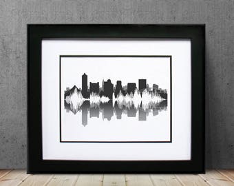 Houston Skyline Art: Sounds Of The City / Sound Wave Cityscape