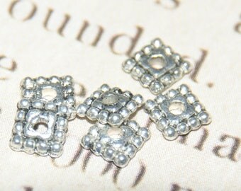 10 square 5x5mm silver metal thin washers
