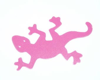 Lizard / margouillat - fuchsia pink patch applique