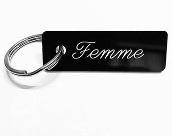 Femme keychain, mtf keychain, hard femme accessory, lgbt keychain, pride keychain