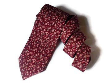 men tie men gift idea men floral tie men necktie men burgundy tie men floral tie men pocket square men gift idea birthday men skinny tie dlp