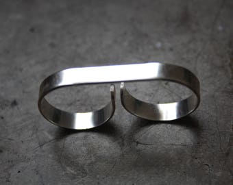 Bague argent doubles