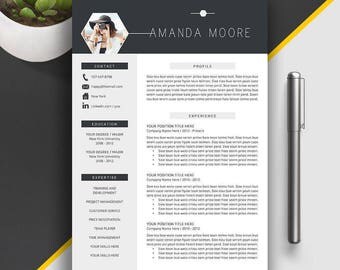 Professional Resume Template, CV Template, Cover Letter, Creative Resume, Modern Resume, 1 - 3 Page Word Resume Template, MS Word, Amanda M
