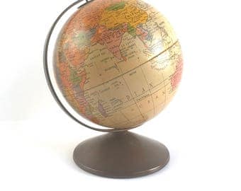 The Revere by Replogle 6 Inch Metal Bank Globe, Vintage Globe Piggy Bank by Replogle