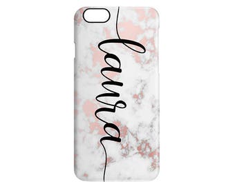 Rose Gold Marble Calligraphy Custom Name Personalised Phone Case For Apple Samsung Phone