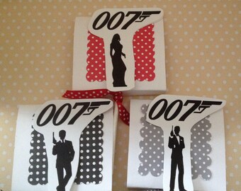 James Bond, 007 Party Lollipop Favorfs - Set of 10