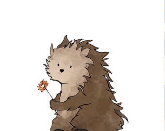 Porcupine Nursery Art Print - Animal Illustration for Kids Room