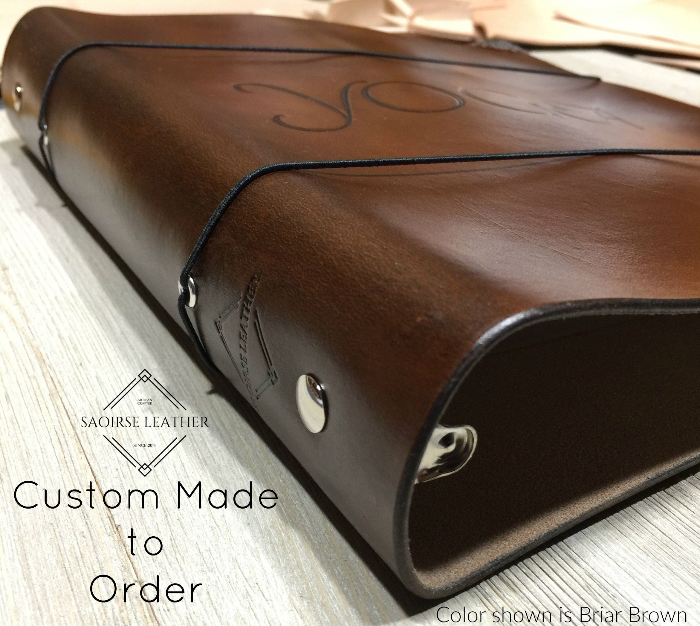 The Keegan Large Custom Leather 3 Ring Binder