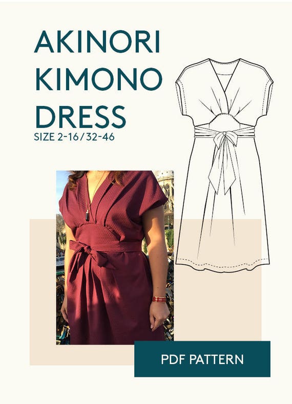 kimono wrap dress PDF pattern jersey dress pattern PDF e book