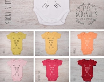 LATE SHIP SALE Gender Neutral Baby Gift, Funny Baby Shower Gift, New Dad Gift, You Can Do This Dad Baby Bodysuit, Funny Gift For New Dad, Fi