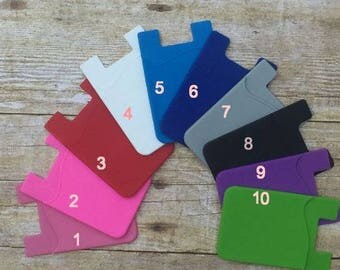 Cell Phone Pocket with Monogram, Credit Card Holder, Cell Phone Accessory, Cell Phone Card Holder