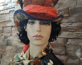 Mad hatter hat,steampunk Hat,alice in wonderland hat ,cosplay hat,mad hatter costume,Johnny Depp hat,top hat ,burning man hat ,full size hat