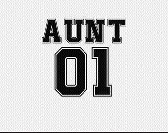 aunt 01 sports svg dxf file instant download silhouette cameo cricut clip art commercial use