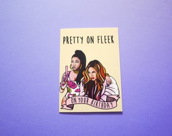 Birthday card | Nicki Minaj & Beyoncé | Pretty On Fleek | Flawless | urban cards