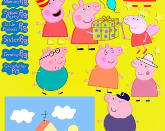 Download Peppa pig vector | Etsy