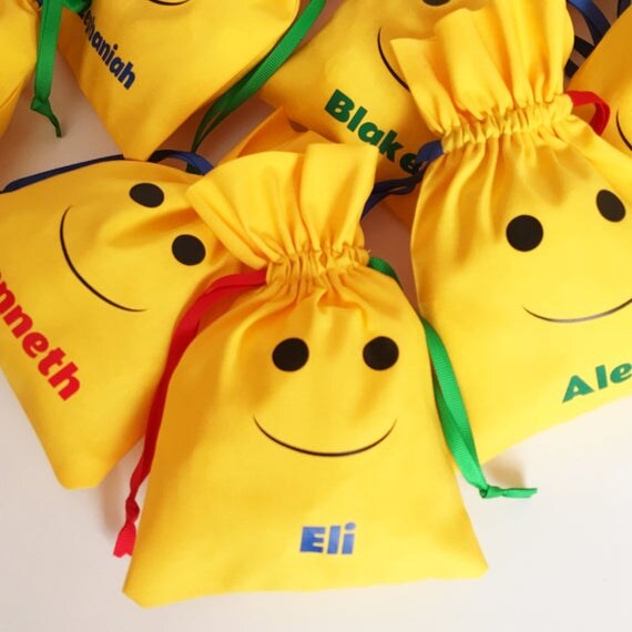 Personalized Happy Smiley, Emoji, Smile Face Goodie BagParty Favor