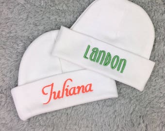 Personalized baby hat sizes newborn to 12 months - baby shower gift, newborn photography, newborn gift, monogrammed, personalized baby gift
