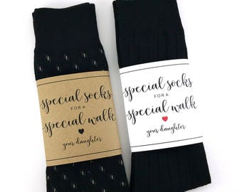 Special Socks for a Special Walk Sock Wrapper, Father of the Bride Gift, Wedding Day Gift, Wedding Socks Wrapper, Wedding Socks Label