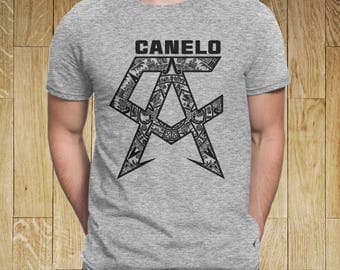 SAUL CANELO ALVAREZ Aztec Calendar Boxing Men T-Shirt Grey