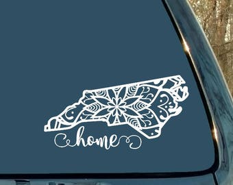Mandala Decal, North Carolina Decal, State Decal, Car Decal, Laptop Sticker, Mandala Sticker, Cup, Home, Woman Gift, Man Gift, Girl Gift