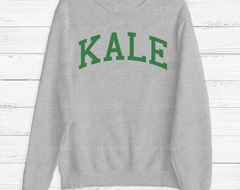 KALE - Women's Sweater - Sweatshirt - Yale - Ivy League - University College - Food -Graphic Sweater - Funny - Humor