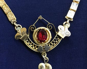 Vintage Antique Victorian Book Chain and Pendant
