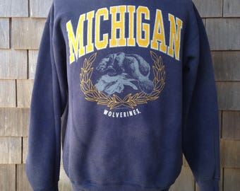 Vintage 80s/90s University of Michigan Wolverines Sweatshirt - Medium