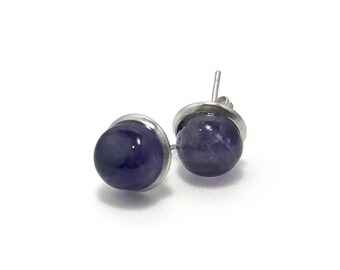 Amethyst earring purple earring violet earring dangle