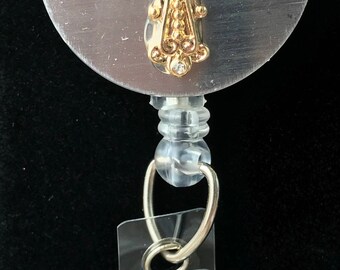 Silver & Gold Cross Badge Reel