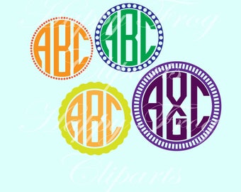Circle monogram Font - HFC 027 -SVG Font, Svg Files, Svg Monogram Font, SVG Cutting Fonts, Digital File, Instant Download, Comercial Use