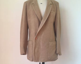 Vintage 1950s Menswear Jacket/Blazer in Raffia-like Wool, Sz S