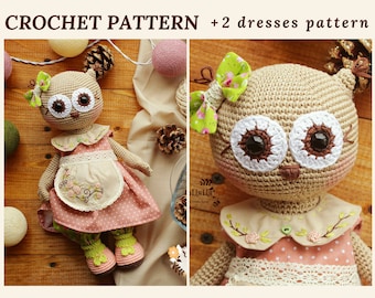 Crochet Owl Pattern Amigurumi Owl Crochet Toy Pattern Woodland Animal Toy Amigurumi Pattern Stuffed Owl