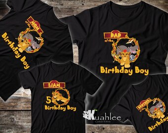 Lion Guard Boy Birthday Party Shirt, Personalized shirts, Custom Family Birthday Set, Simba Nala Kion