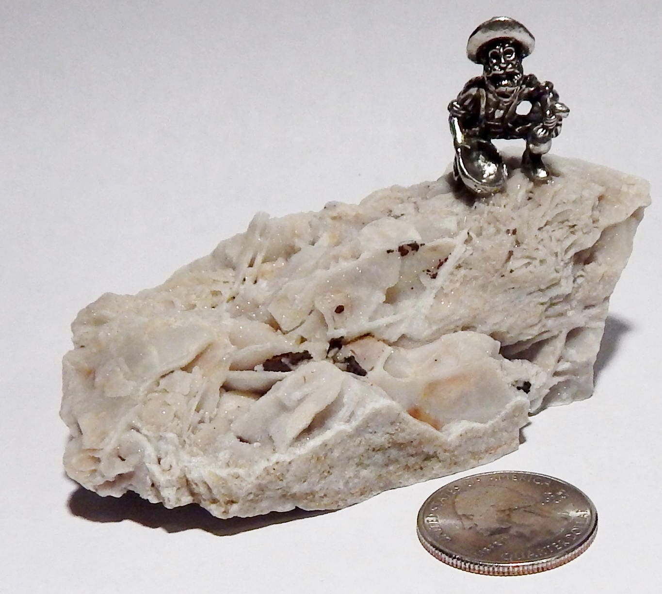 Pewter Gold Miner Prospector Panning Figurine Lattice Bladed