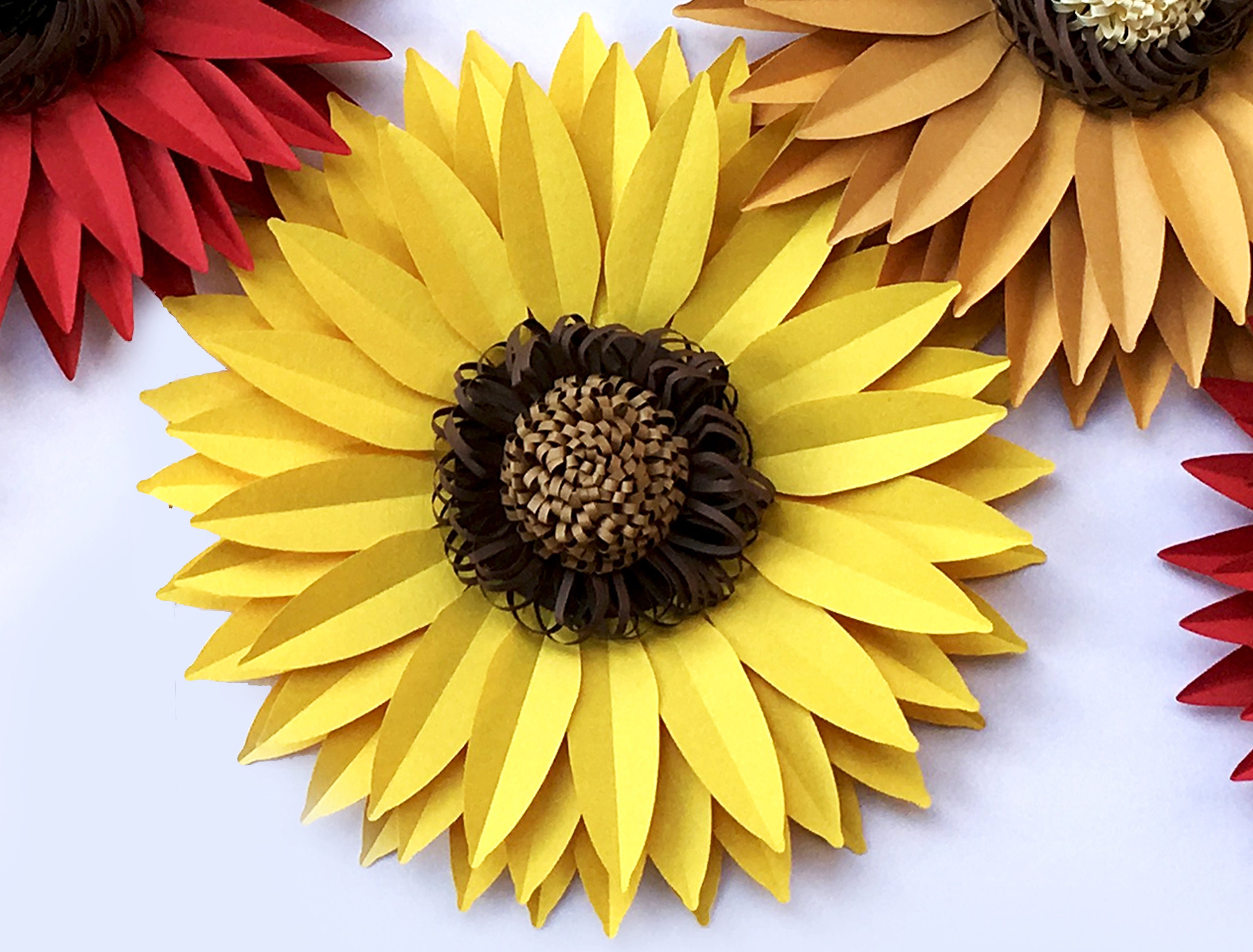 Download DIY Paper Sunflower SVG and PDF Digital- 13 inches Large ...